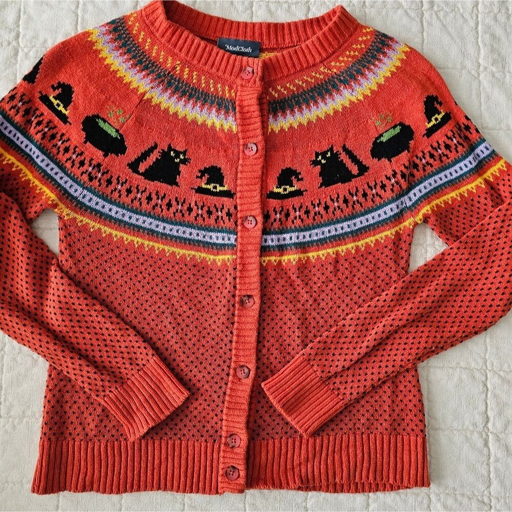 ModCloth Witches Candy Fair Isle Knit Cardigan - Picture 2 of 7